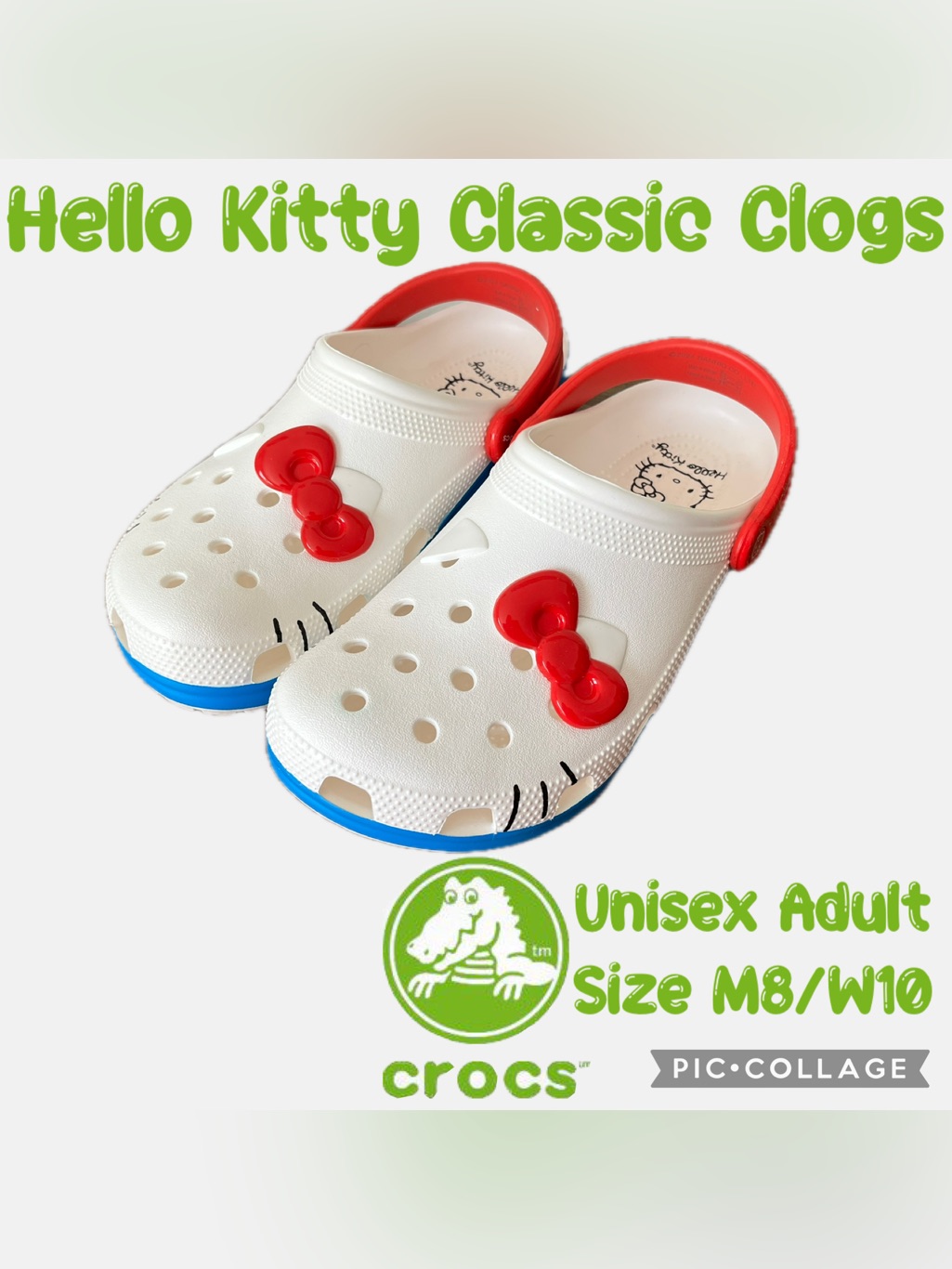Crocs Unisex Adult Hello Kitty Classic Clogs M8W10